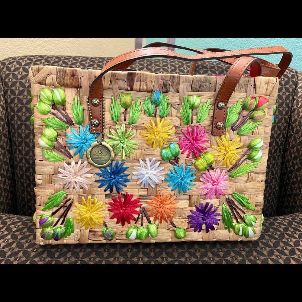 Patricia Nash straw tote nwt with duster. With free people Jewerly